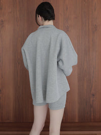 open neck sweat top