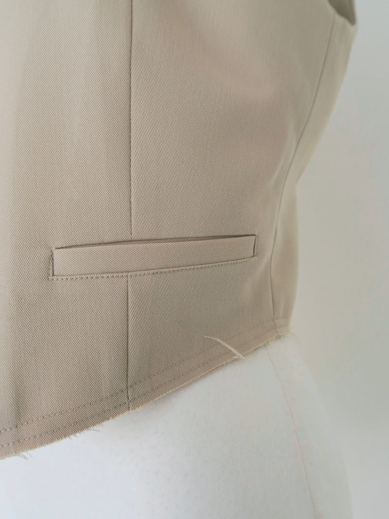 raw hem single vest