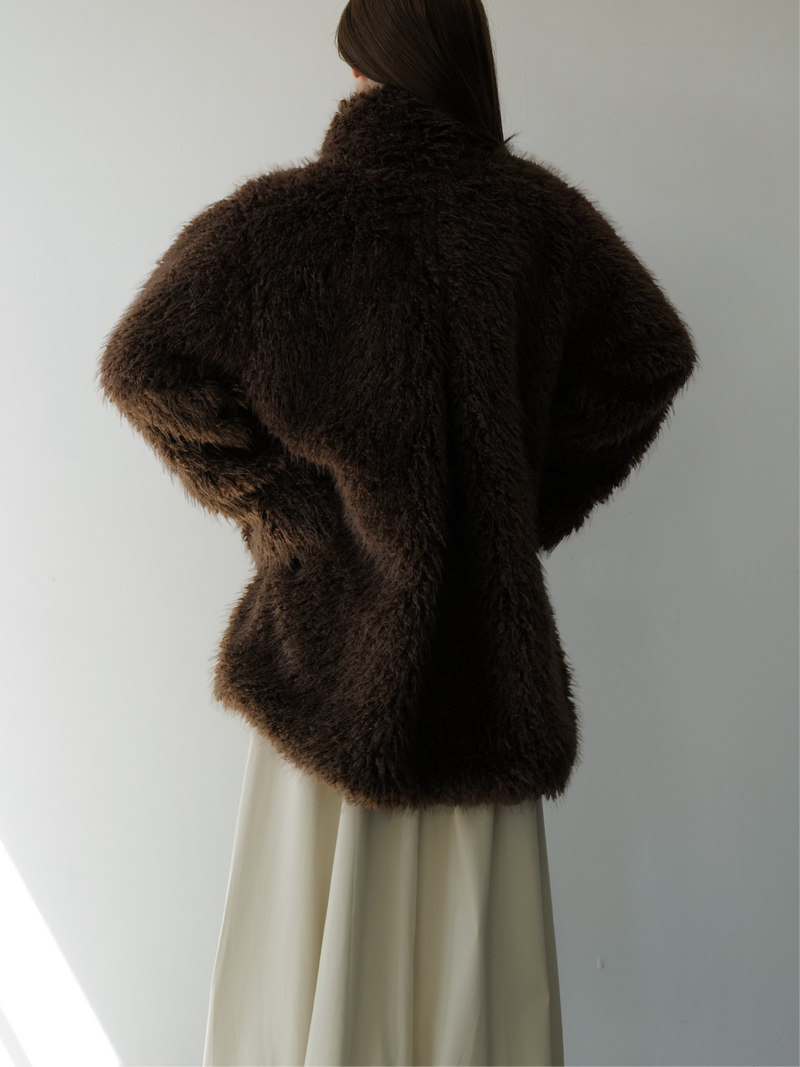 shaggy over sized short coat