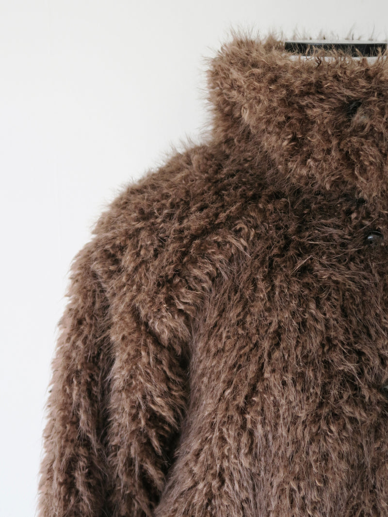 shaggy over sized short coat