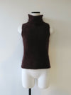 angora turtle sleeve-less knit