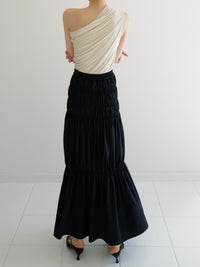 accently tiered long skirt