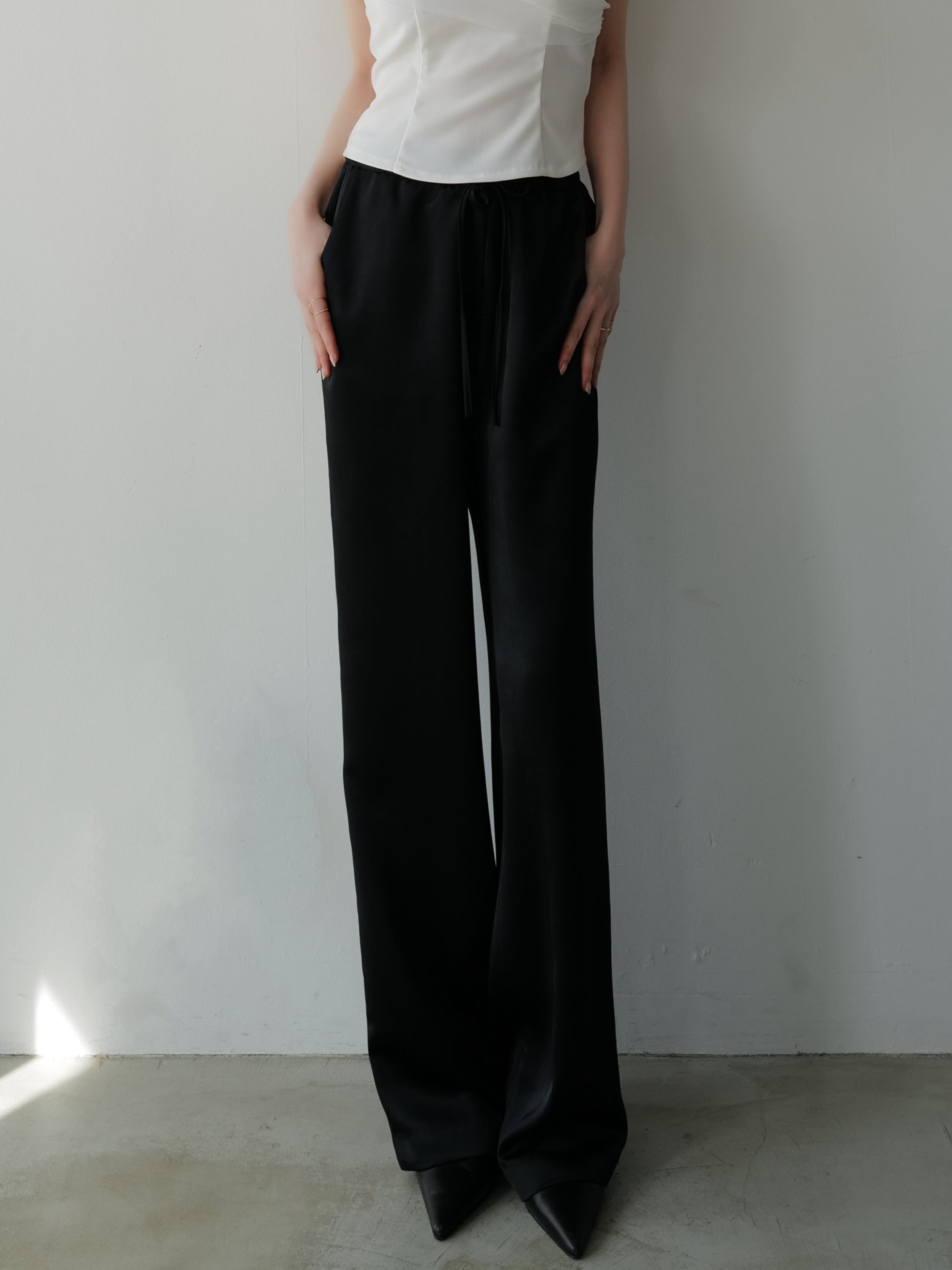 fluid satin pants