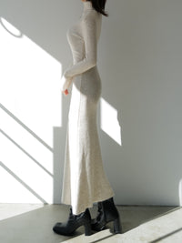 angora knit long dress