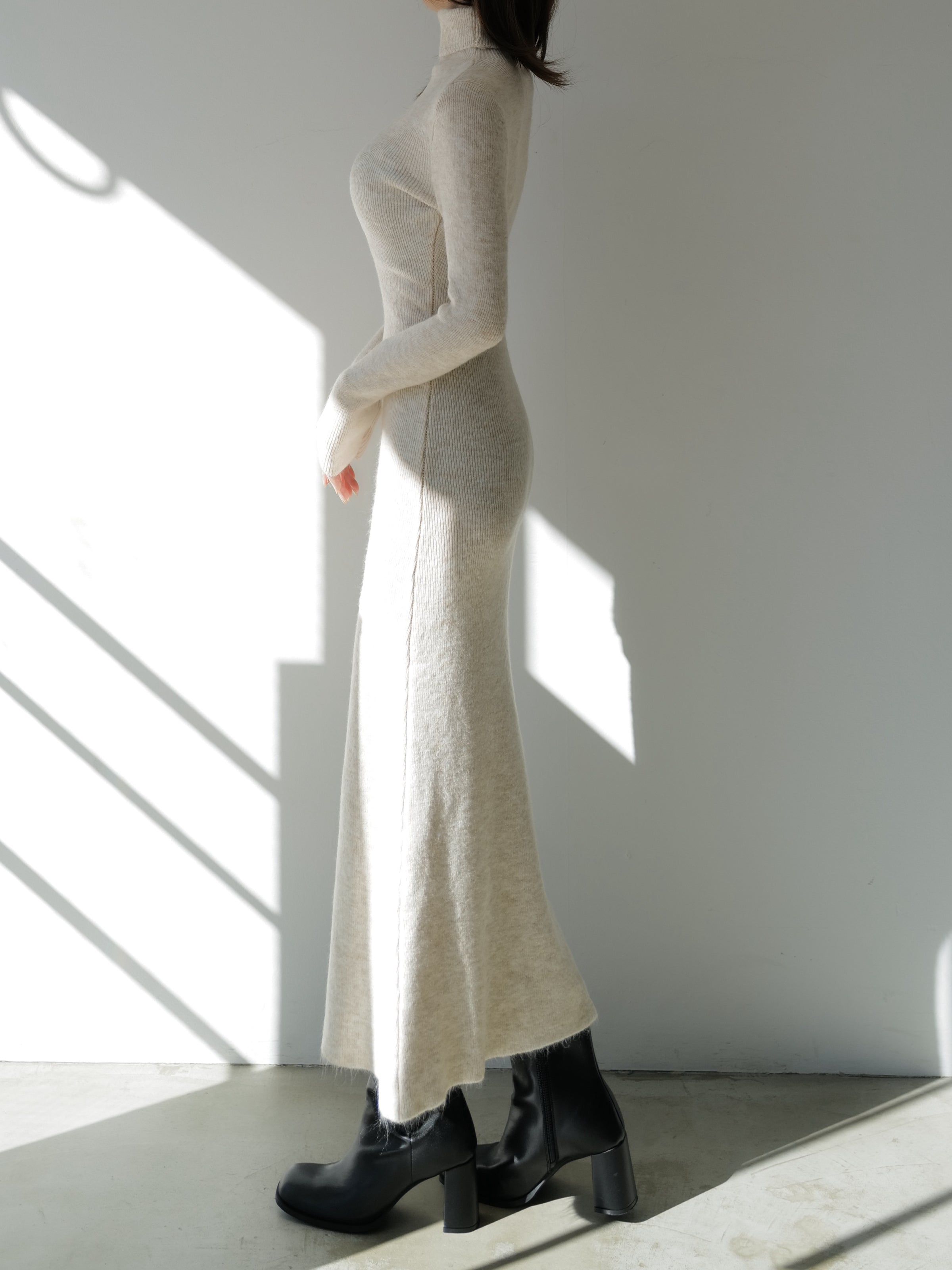 angora knit long dress