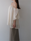 off shoulder chiffon blouse
