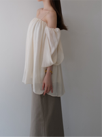 off shoulder chiffon blouse