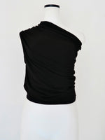 one shoulder ruched tank