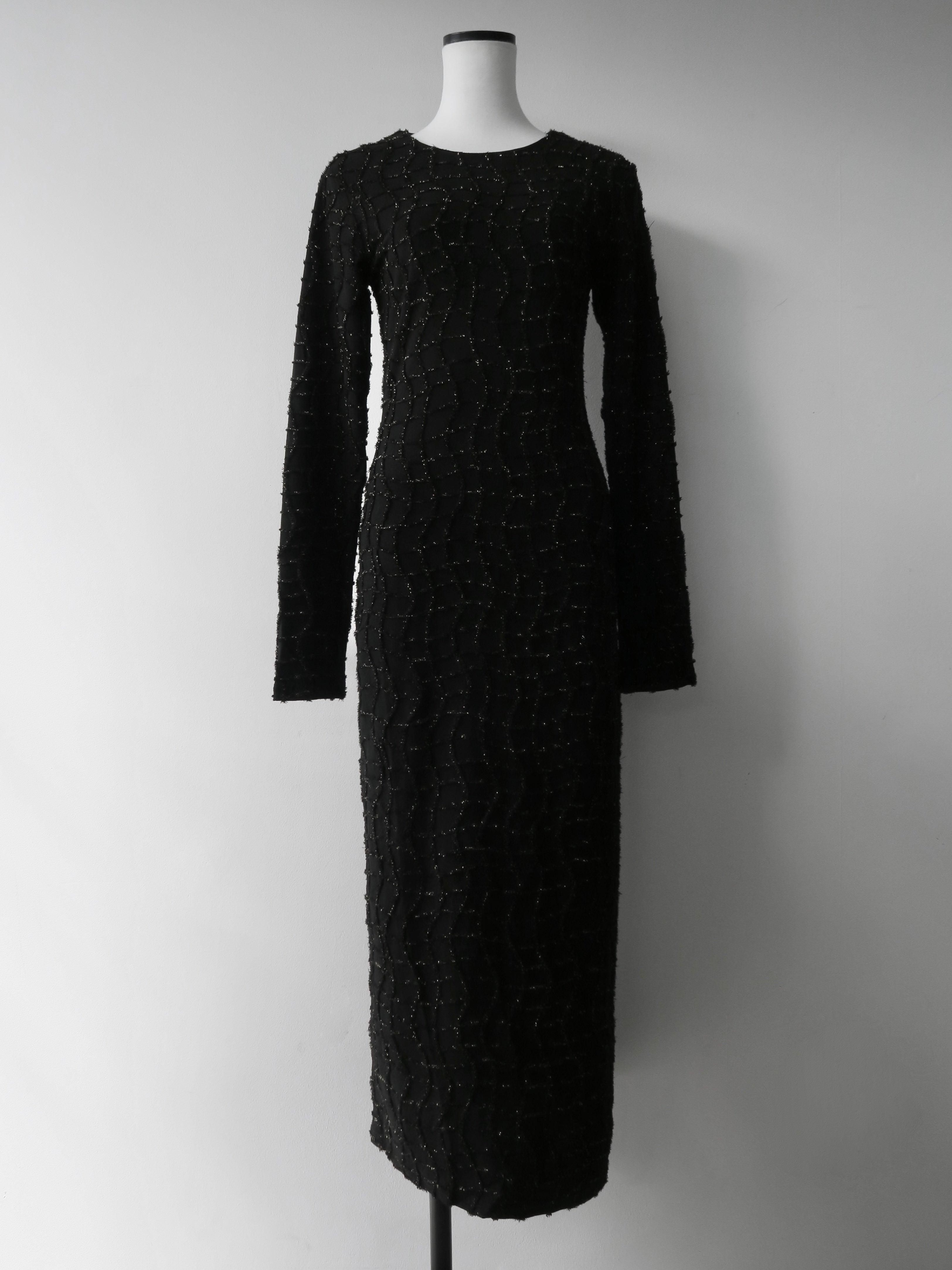 celon/wavy tile pattern dress 新品未使用 wavy tile pattern long sleeve dress – célon