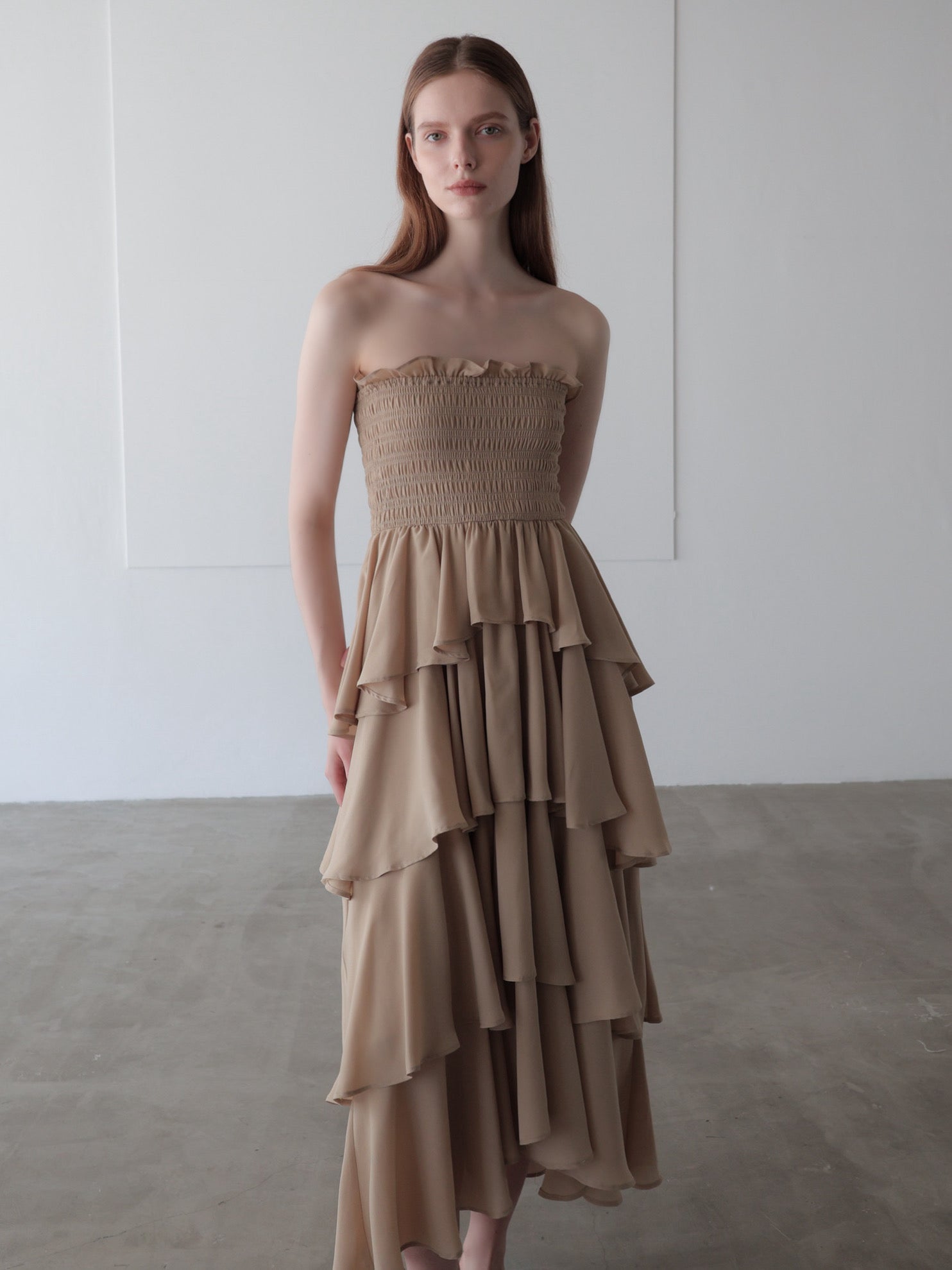 frill tiered maxi dress