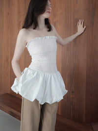 volume flare mini dress