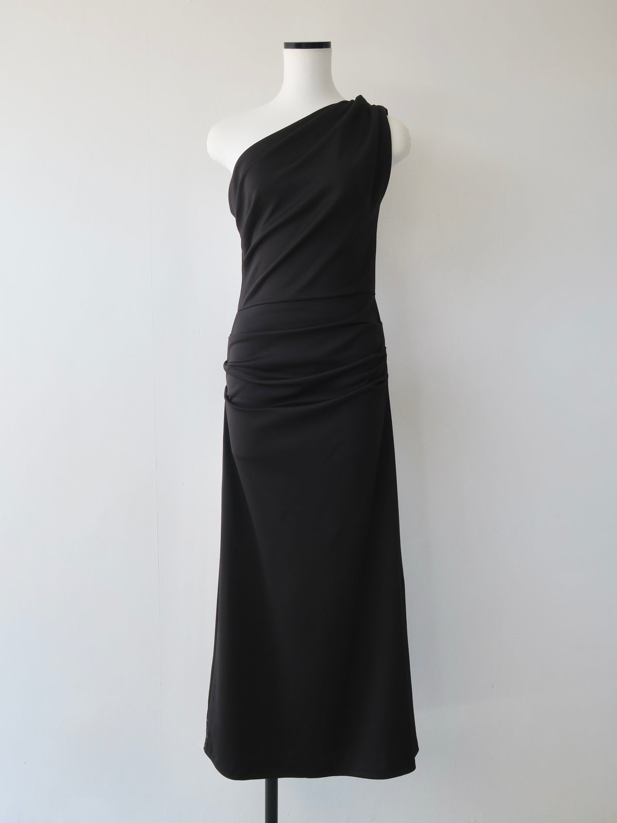 one shoulder ruched dress