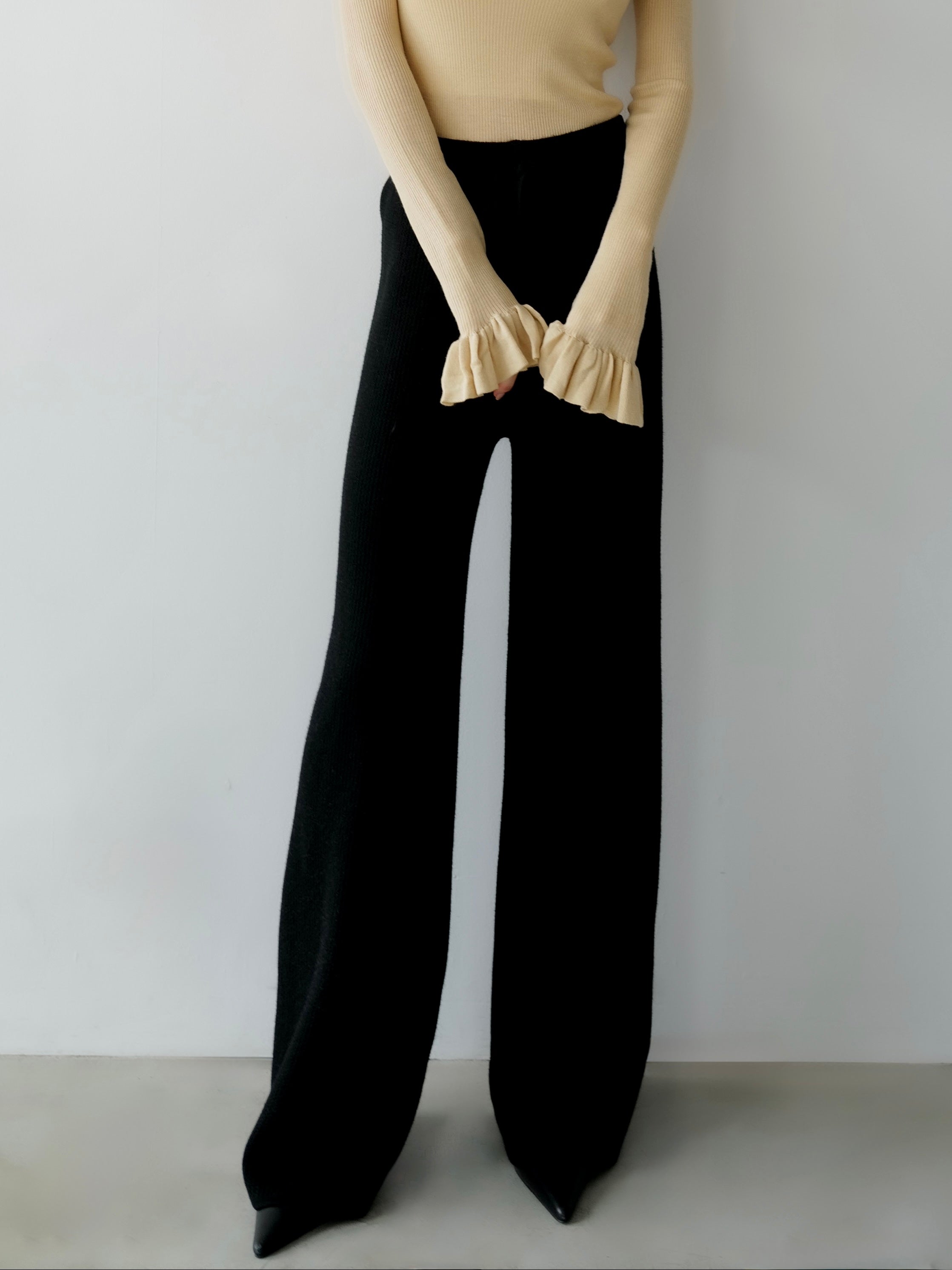 sample sale / brushed seed stitch knit pants
