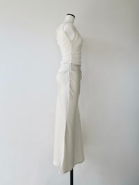 sheer nuance gathered dress