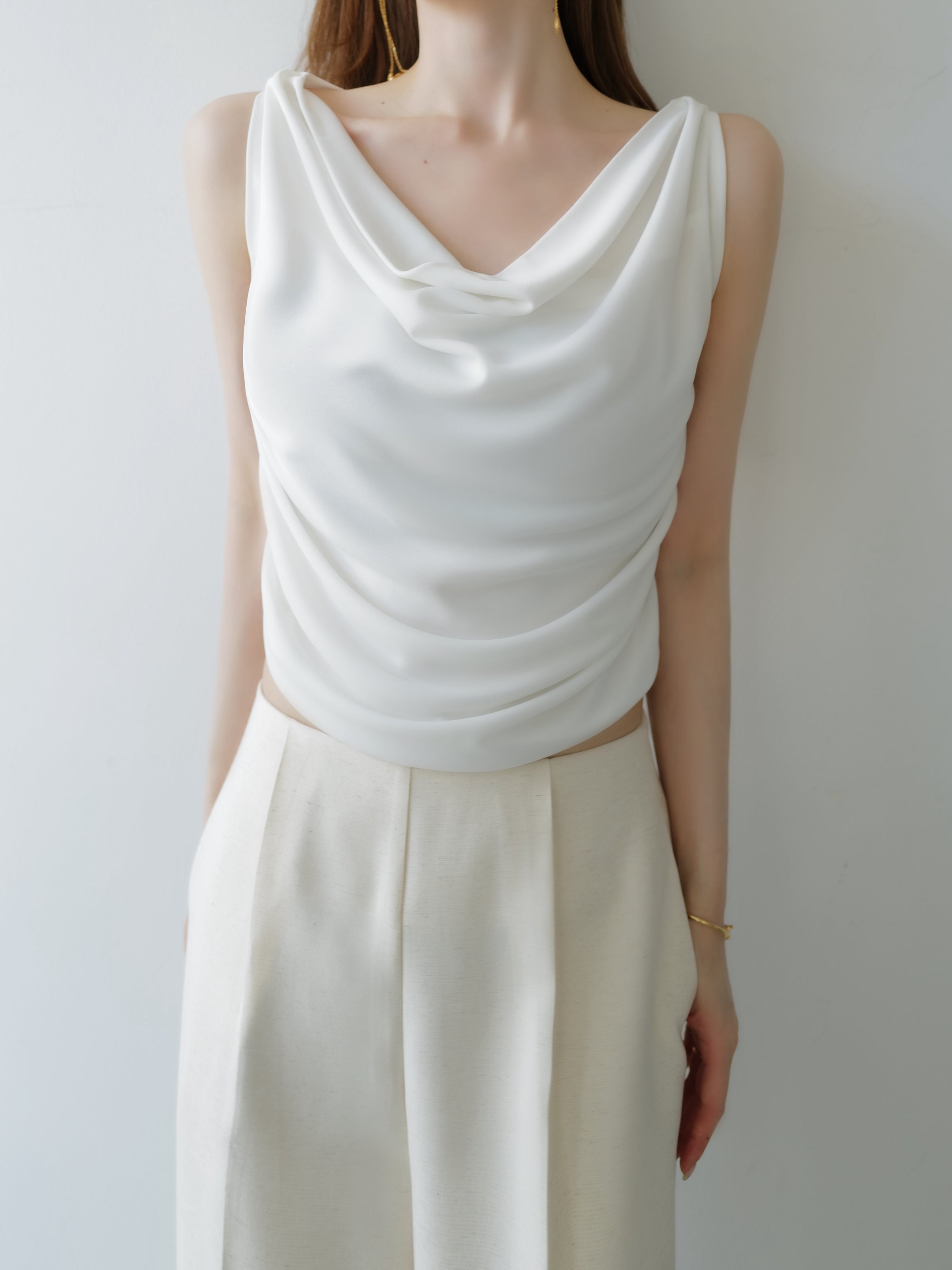 fluid drape neck top