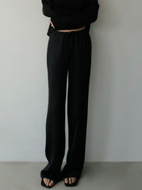 fluid satin pants