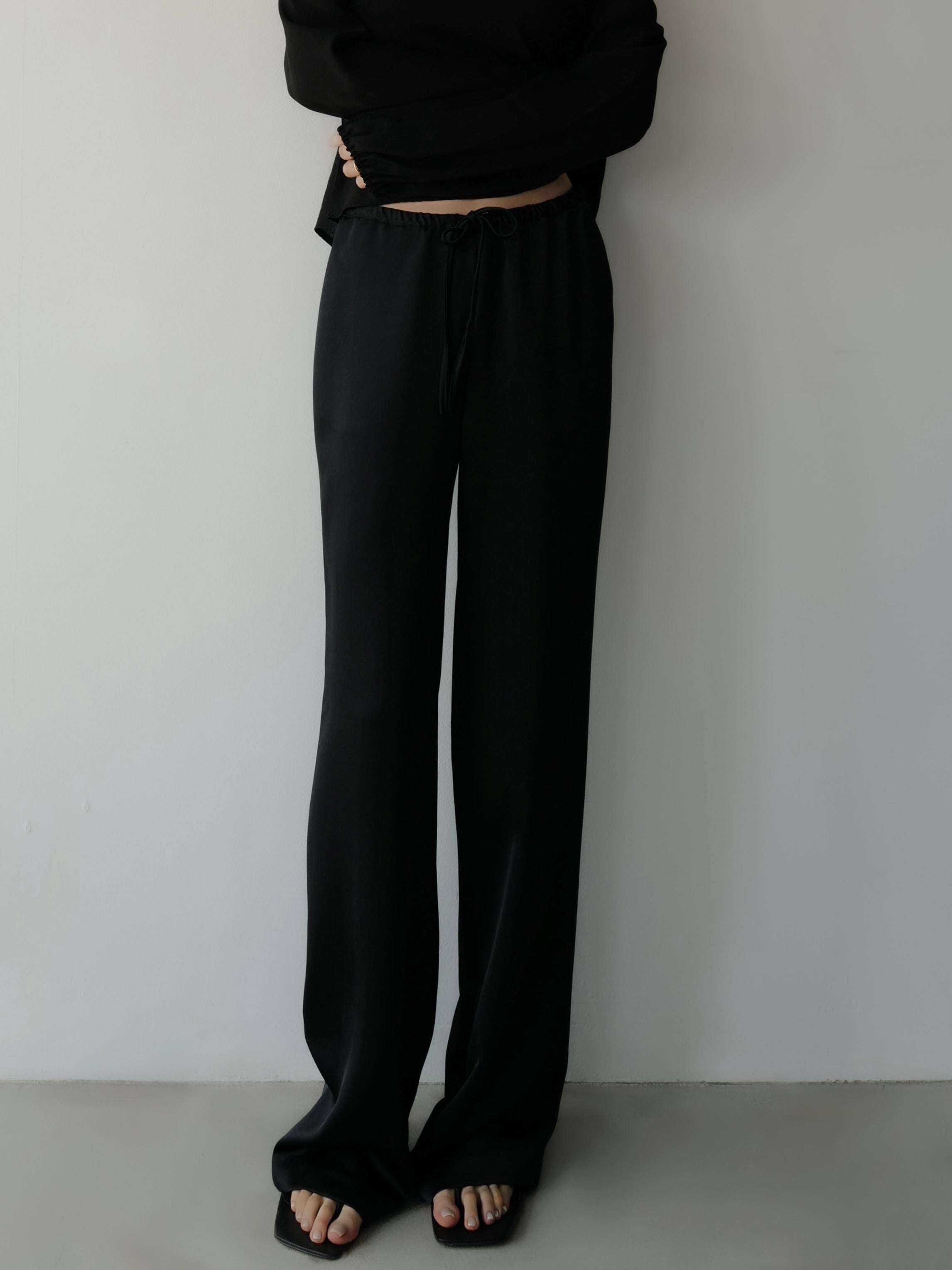 fluid satin pants