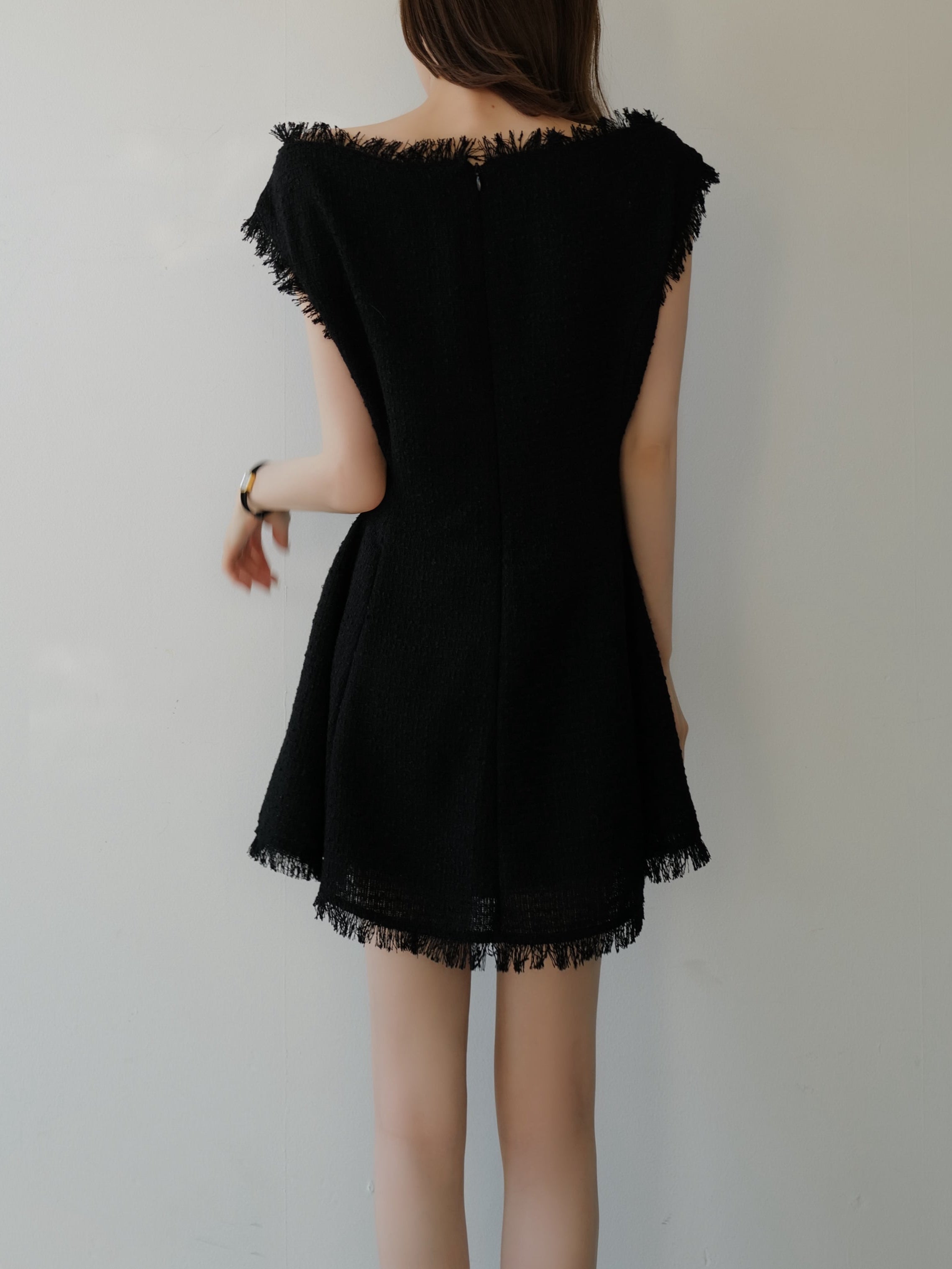boat neck tweed mini dress (POP UP)