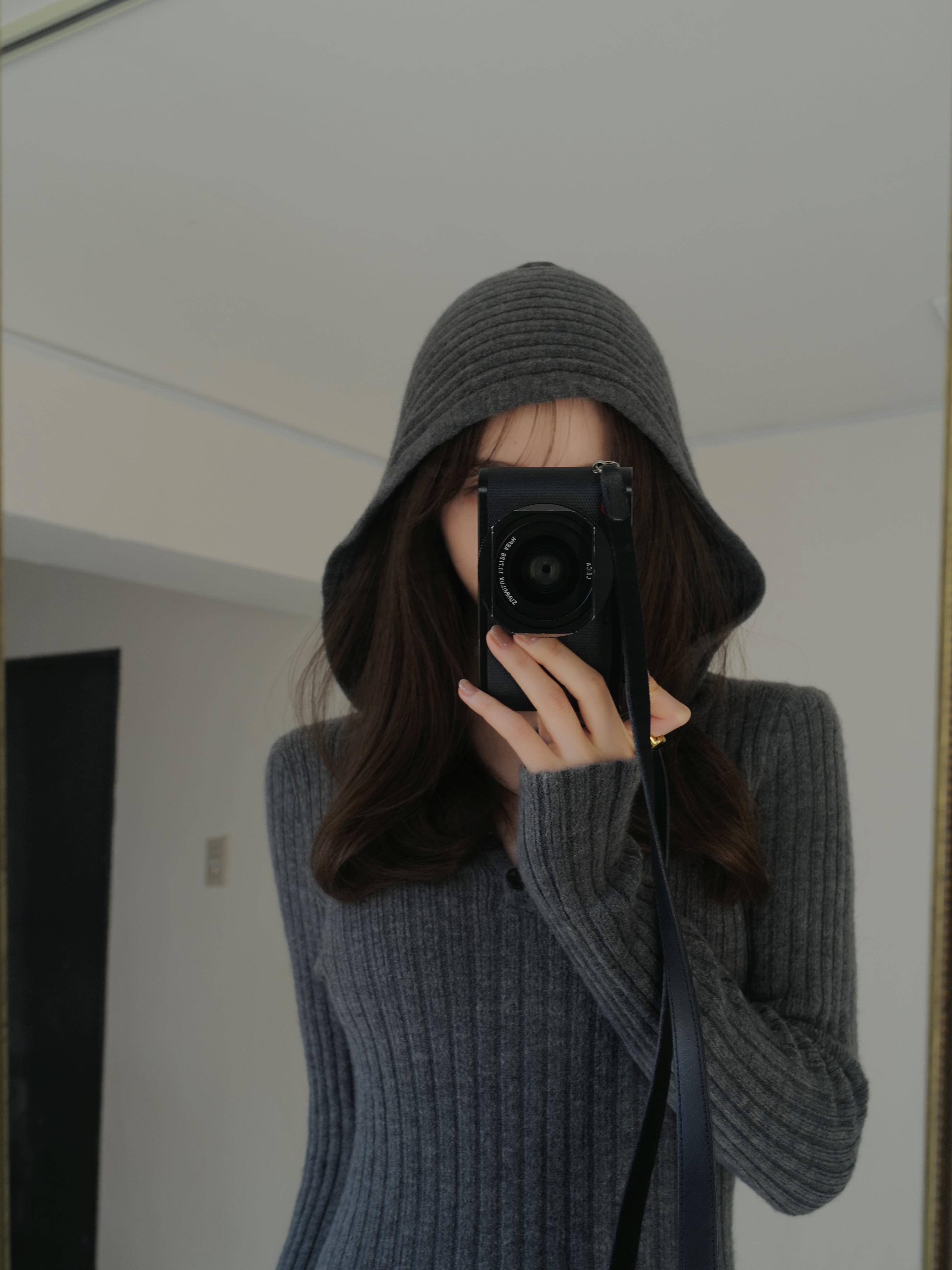 ワンピース maison celon hoodie rib knit dress hoodie rib knit dress – célon
