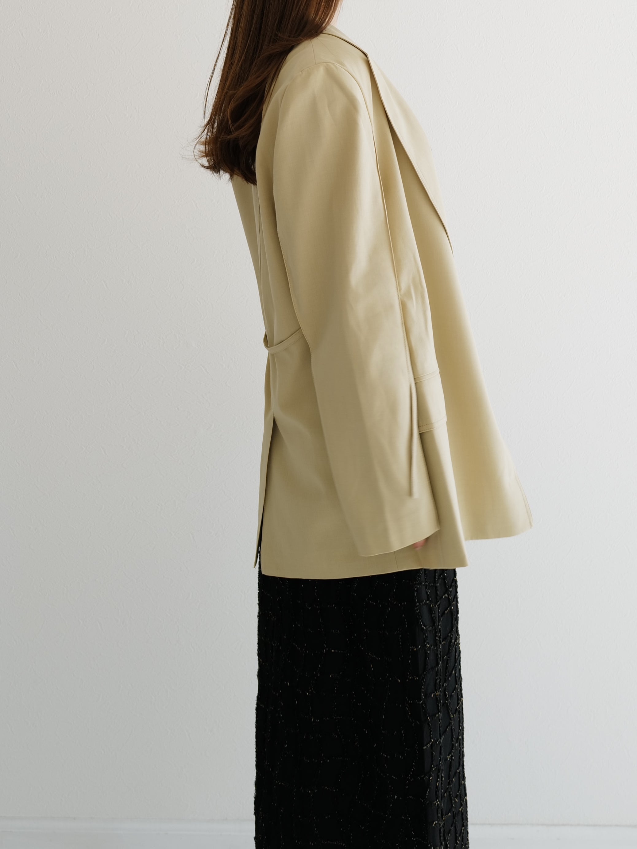 wool belted tailored jacket