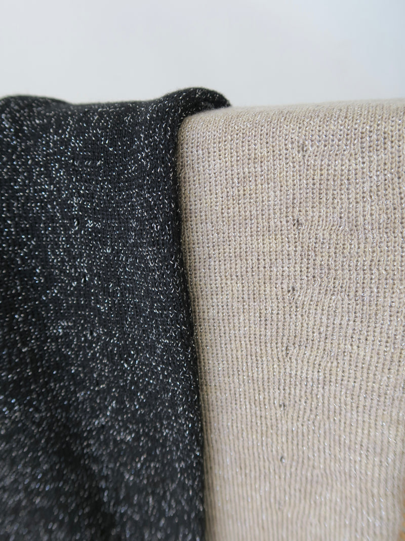 shiny cap sleeve knit top