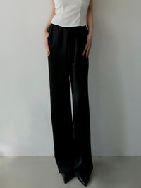 fluid satin pants