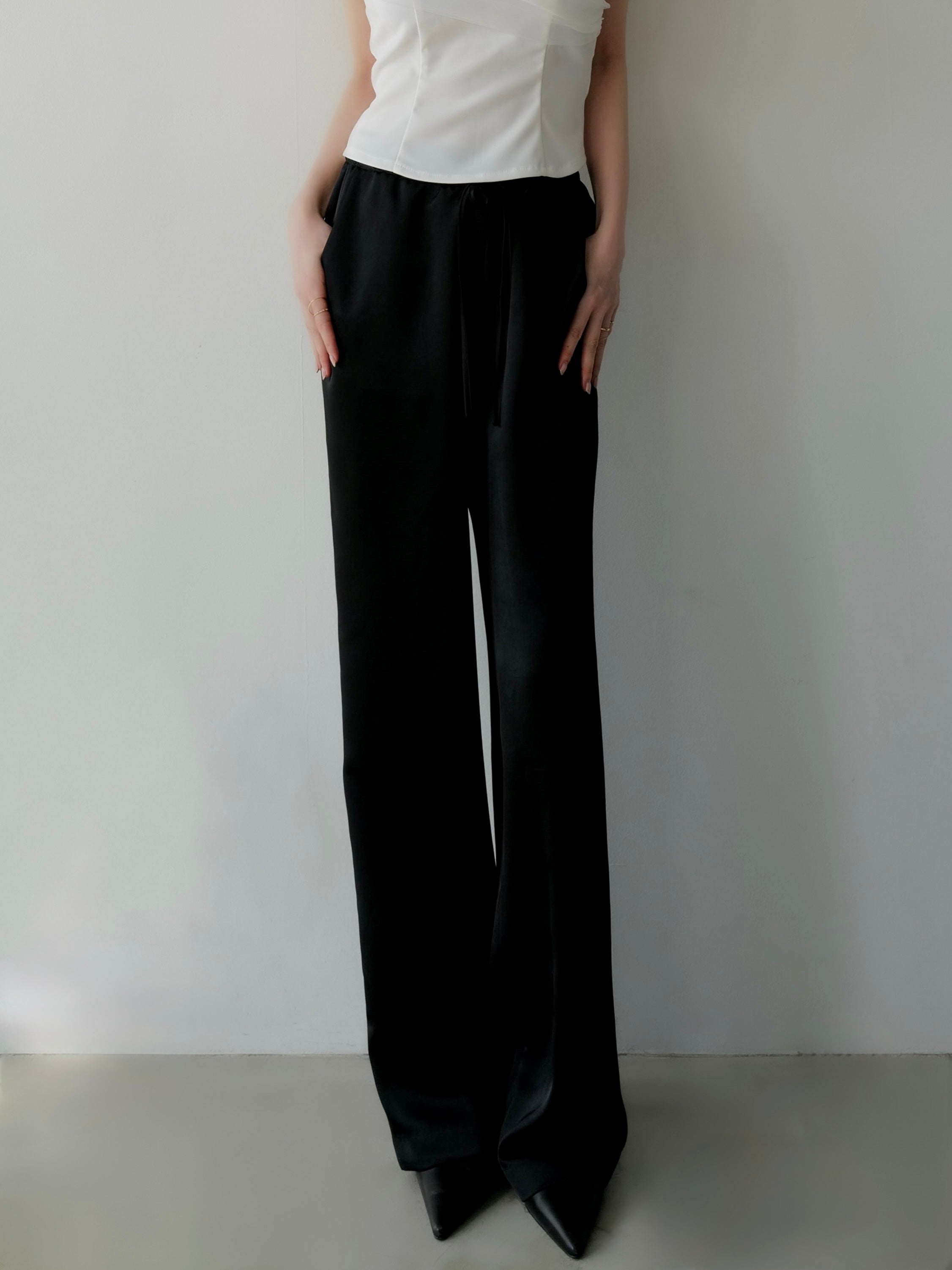 fluid satin pants