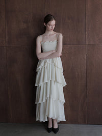 frill tiered maxi dress