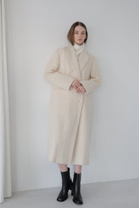 alpaca hairy long coat