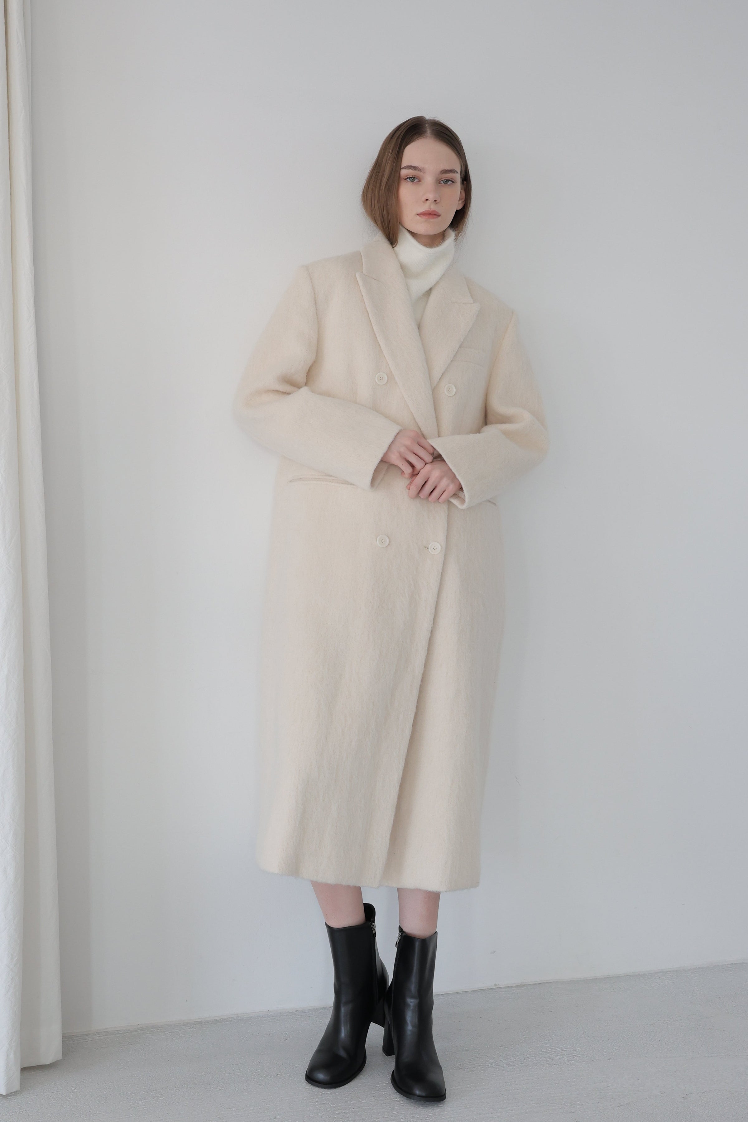 alpaca hairy long coat