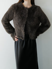 mink-like fur cardigan