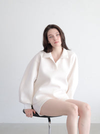 open neck sweat top