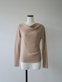 raccoon wool drape neck knit