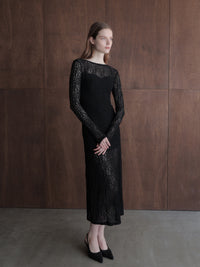 romantic lace sheer back dress
