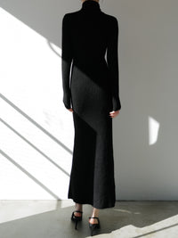 angora knit long dress