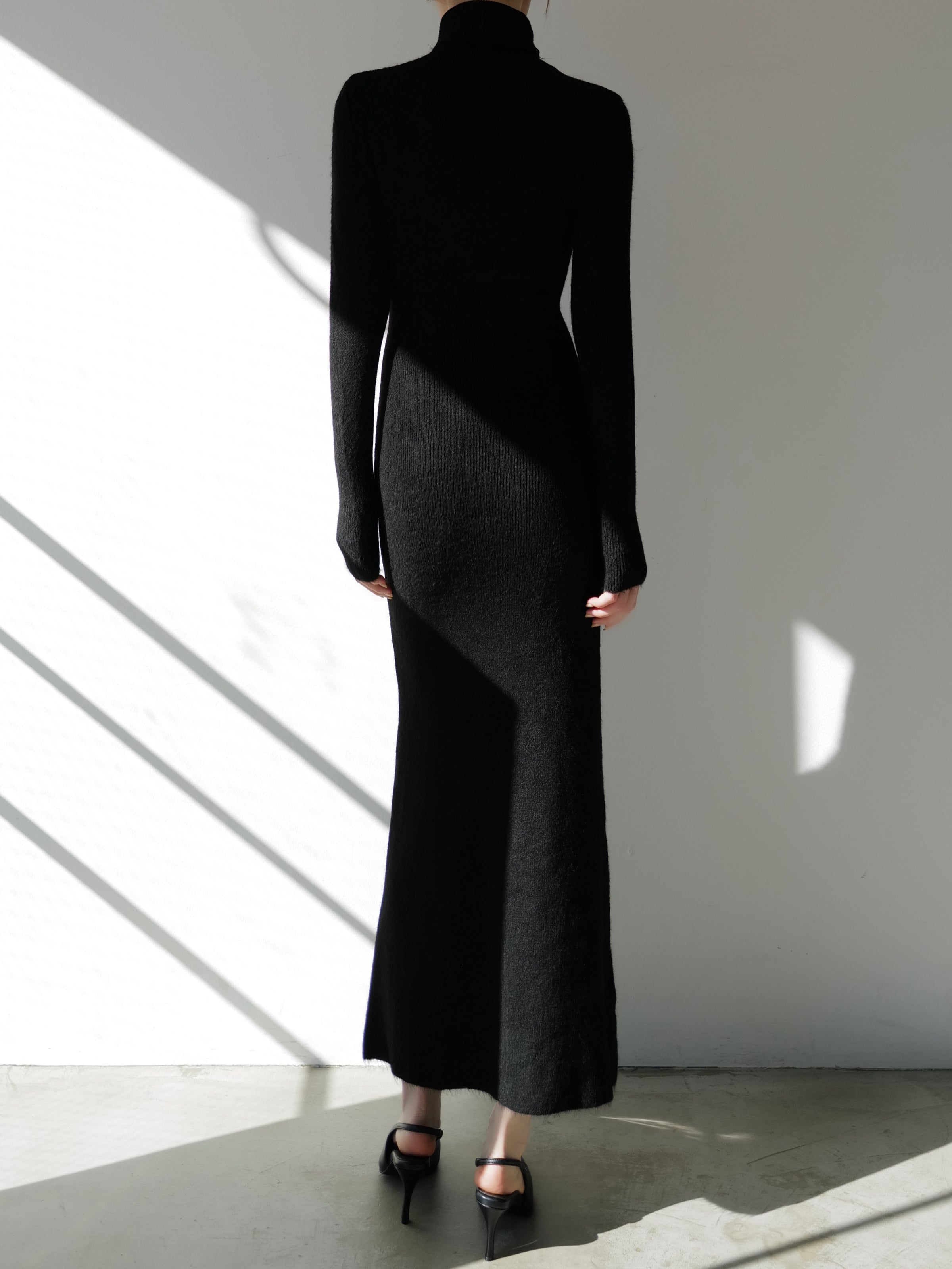 angora knit long dress