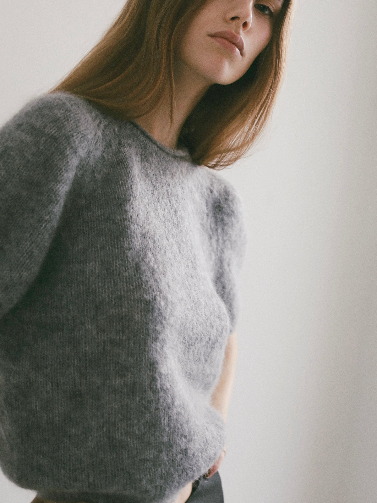 wool mohair short sleeve knit