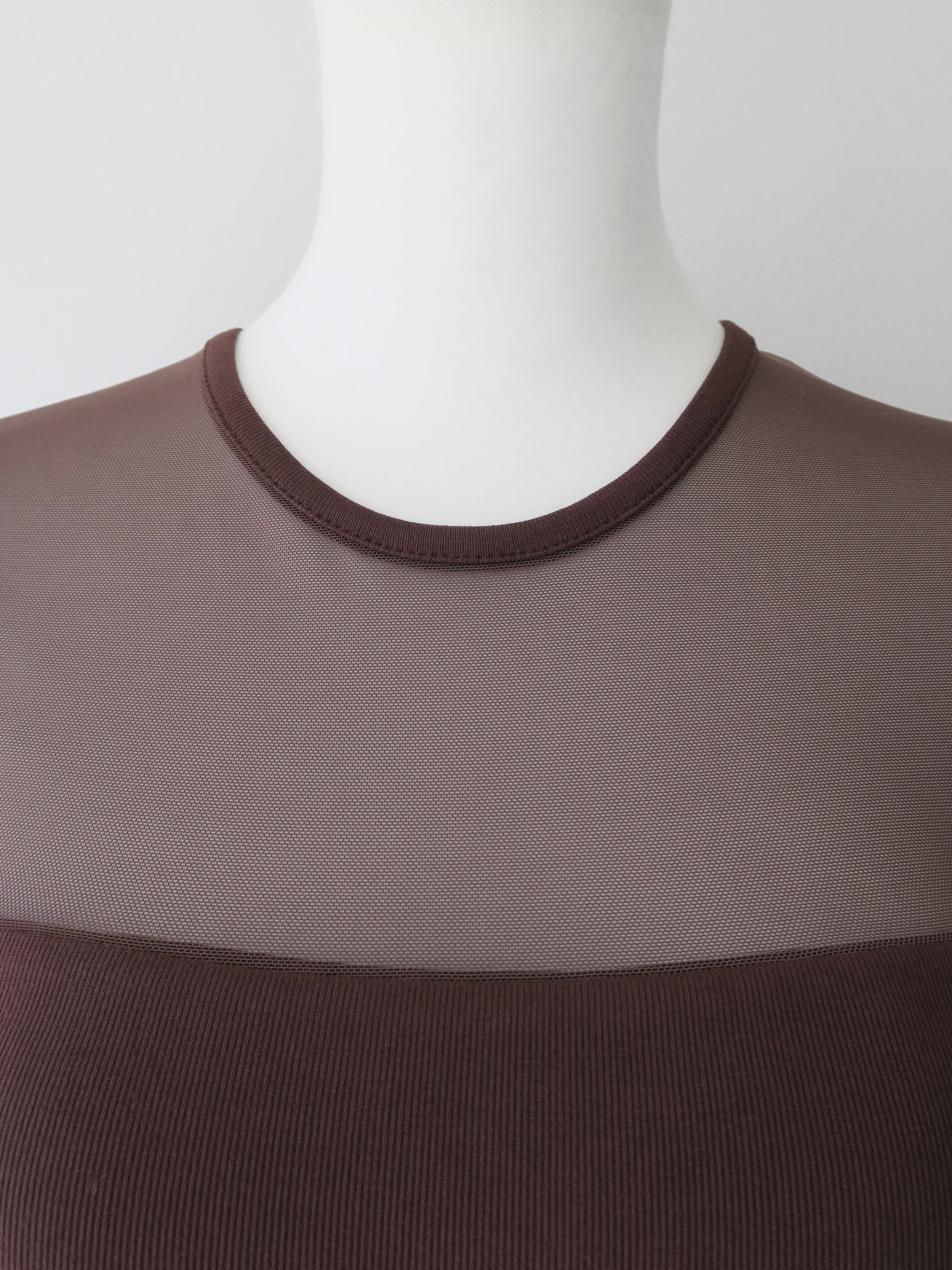 soft sheer neck maxi dress