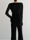 lacy wrap-over top