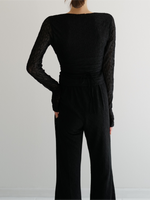 lacy wrap-over top