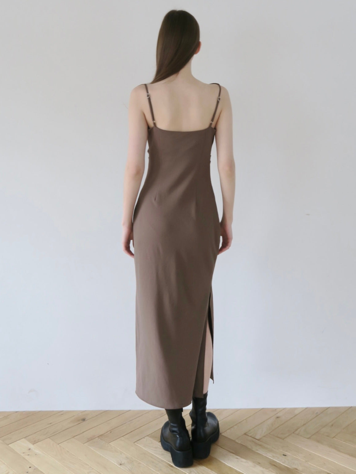 asymmetry drape cami dress