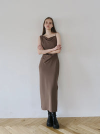 asymmetry drape cami dress