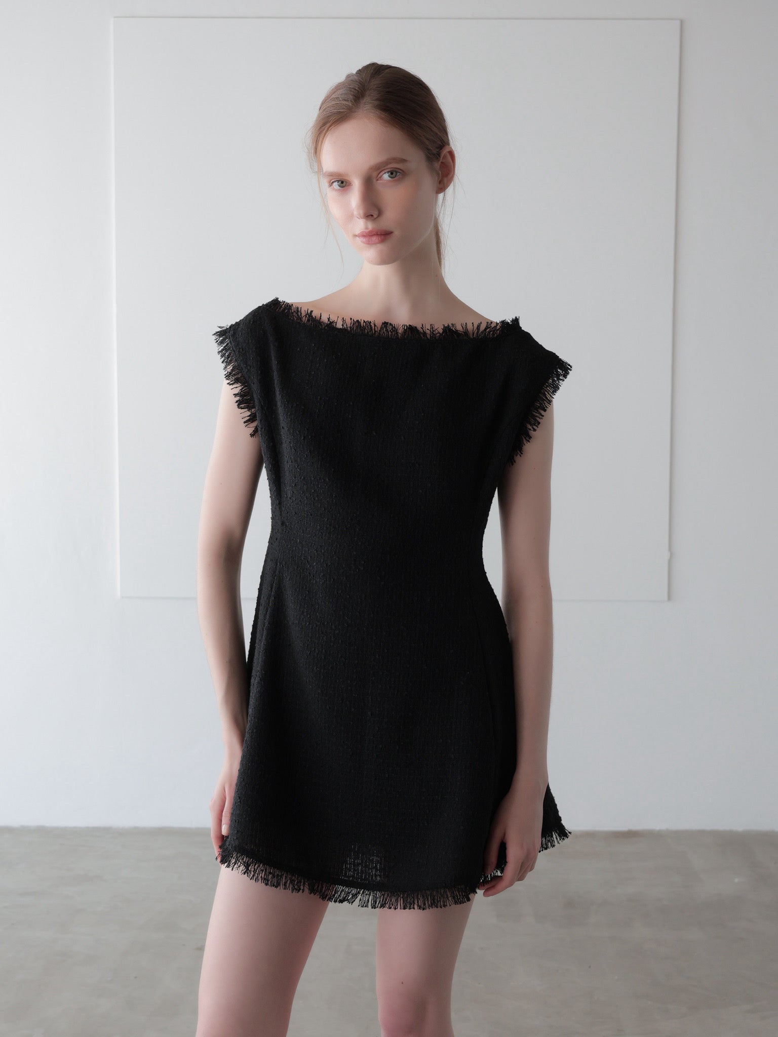 boat neck tweed mini dress (POP UP)