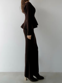summer sale / textured peplum knit set