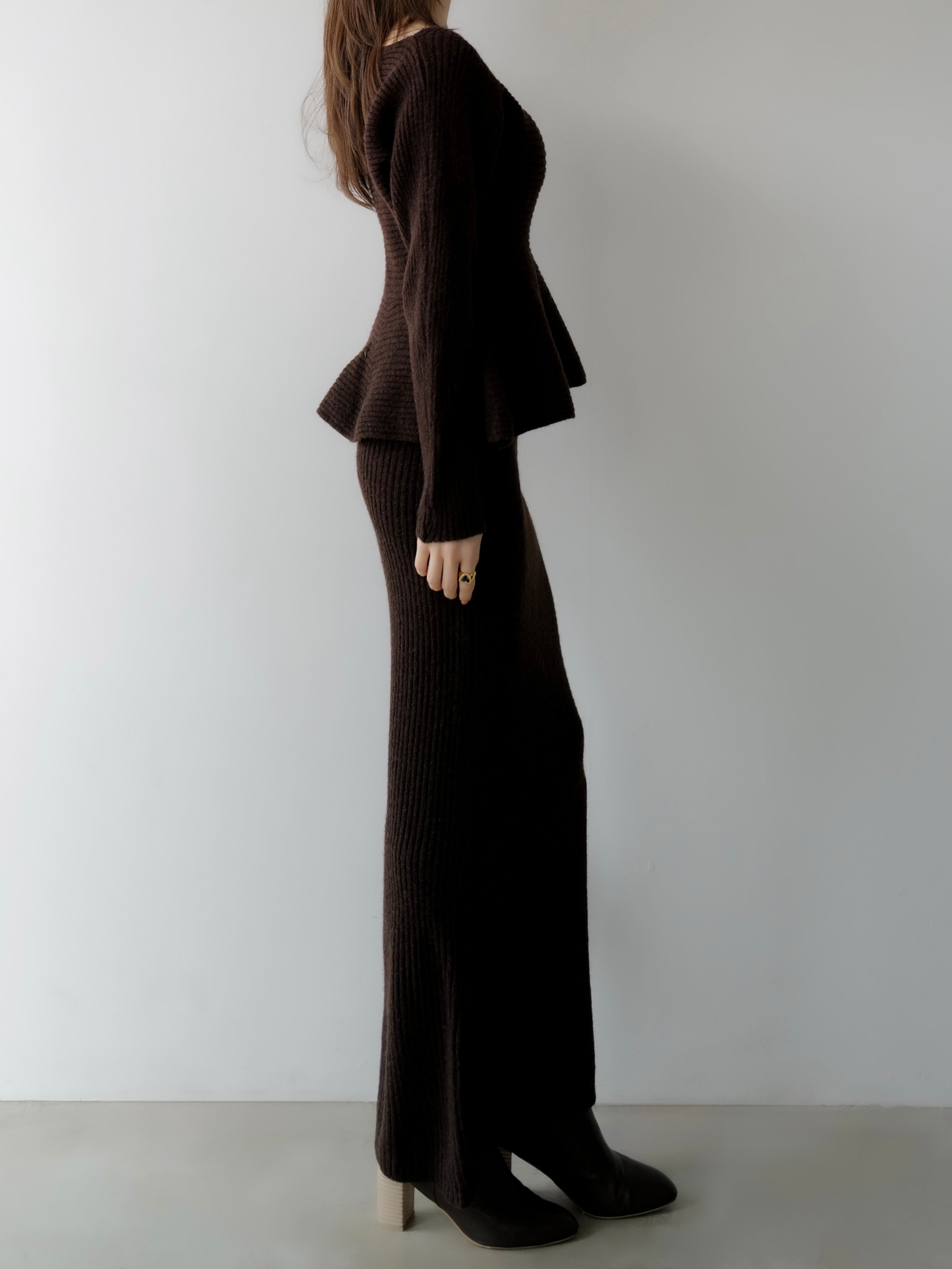 summer sale / textured peplum knit set