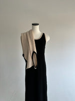 bicolor long knit dress