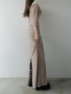 shirring drape velour dress