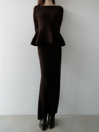 summer sale / textured peplum knit set