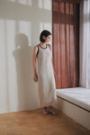 bicolor long knit dress