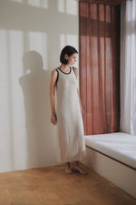 bicolor long knit dress